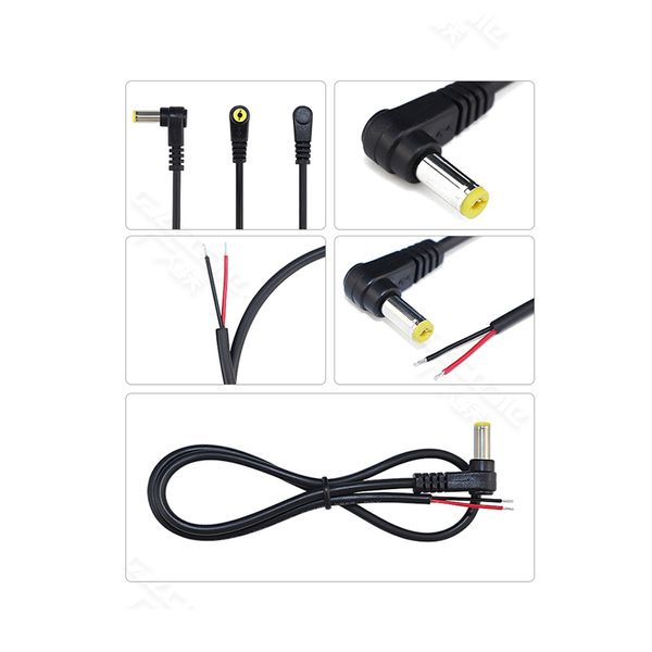 Cord d'alimentation CC 0,25 m Tapiteur jaune Fork L Type A adaptateur à 90 degrés Angle droit du coude 5,5 * 2,1 mm Câble mâle Connecteur CC standard B3