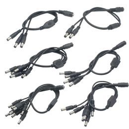 Conector de alimentación CC, Cable de alimentación CC de 5,5x2,1mm, 1 hembra a 2,3,4,5,6,8, adaptador divisor de enchufe macho para cámara CCTV de seguridad y tira de LED