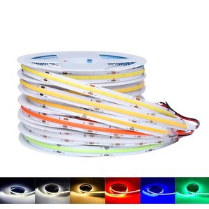 DC12V 24V COB LED Strip Light 10mm 300LED / M Haute Densité Flex LED Bande Lumineuse Dimmable FOB Ruban Linéaire Rouge Vert Bleu 3000K 4000K