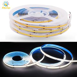 DC12V 24 V COB STRIPS 8mm Hoge dichtheid Flexibele Lint Neon Light IP20 RA90 320LEDS DIMBARE LED Strip Lights voor binnen Outdoor Decor