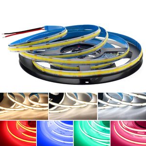 DC12V 24 V Flexibele LED COB Strip Licht voor decoratieverlichting Hoge helderheid Wit Rood Groen Blauw Roze Gouden Zachte Tape 480LED