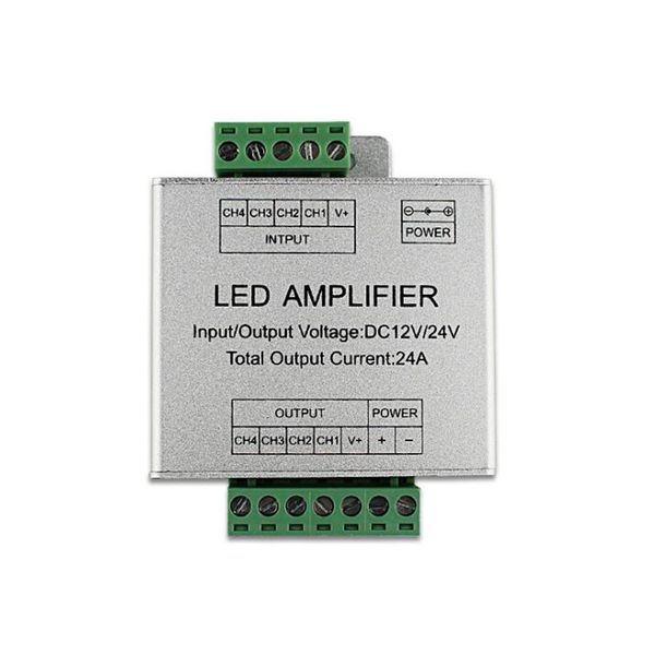 DC12V-24V LED RGBW Contrôleur d'amplificateur RVB Gradateurs 12A 24A 30A 3CH 4CH Sortie RGBWRGB LED Bande lumineuse Répéteur de puissance Contrôleurs de console