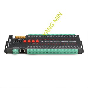 Gratis verzending DC12V 24V LED SMART STRIM LICHT CONTROLLER 36 KANALEN PIR MOOITIE SENSOR Trappen Verlichtingscontroller voor WS2811