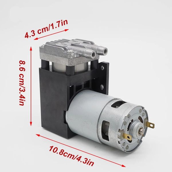 DC12V / 24V Mini Pompe à air Oilless 6 Bar 38 L / min Tête d'aluminium Pinceau Moteur Petite pompe à gaz Petite pompe à gaz