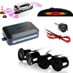 Nouveau DC12V LED BIBIBI Voiture Parking 4 Capteurs Auto Voiture Inverse De Sauvegarde Arrière Buzzer Radar Système Kit Alarme Sonore