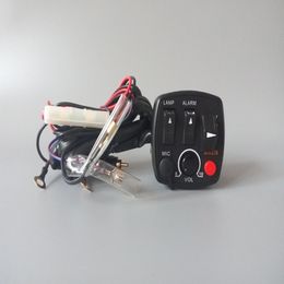 Control de interruptor combinado multifuncional DC12V con alarma, sirena, lámpara, micrófono, función de ajuste de volumen para motocicleta