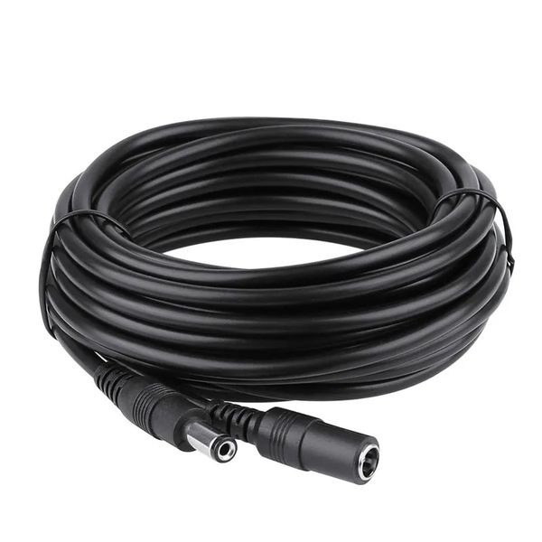 Cable de extensión de alimentación DC12V 2.1/5.5 mm Macho a mujer para CCTV Cámara de seguridad Color negro 16.5 pies 5m 10m Cable de alimentación