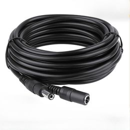 DC12V Power Extension Cable 2.1x5.5mm connector mannelijk voor vrouwelijk voor CCTV beveiligingscamera zwarte kleur 16,5 voet 5m 10m stroomkabel