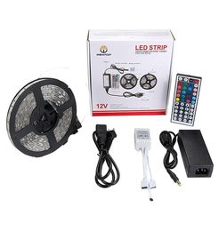 DC12V RVB LED Brounds 5 mètres Kit complet Kit Flexible Light 5050 RVB 44KEY Contrôleur et Adaptateur de puissance 5A inclus 6437578