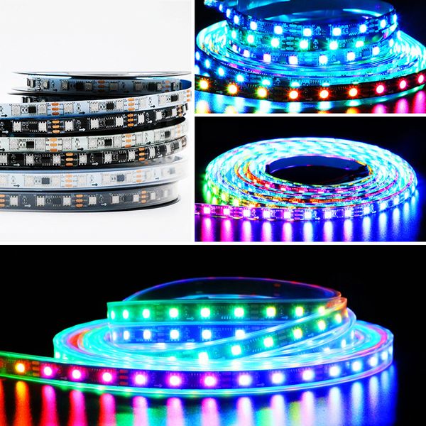 DC12V WS2812B Tiras LED RGB Píxeles PCB negro flexible Tira de píxeles LED a todo color Color de sueño IP30 Fabricación no impermeable Pantalla LED Pared LED usastar