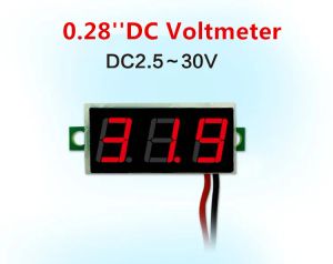 DC2.5V-30V 0,28 pouces DIY Rouge Bleu Vert Jaune Numérique LED Mini Module d'affichage Voltmètre Testeur de tension Panneau Jauge pour moto voiture