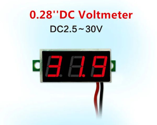 DC2.5V-30V 0.28 pulgadas DIY rojo azul verde amarillo digital LED mini módulo de pantalla voltímetro probador de voltaje medidor de panel medidor para motocicleta coche