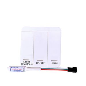 Panel Controlador LED de DC5-24V, controlador RF de píxeles de reflujo para WS2811, tira de luz de carrera de caballos con agua corriente blanca/blanca cálida