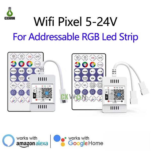 DC5V 12V 24V 28KEY SPI WiFi LED contrôleur rvb contrôleurs de pixels pour WS2811 WS2812B WS2813 WS2815 SK6812 bande LED adressable maison magique