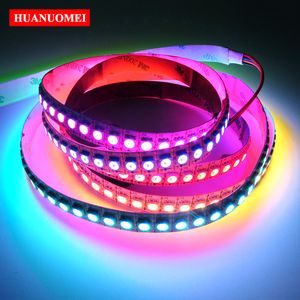 DC5V 144LEDS / M APA102 Smart LED PIXEL STRIP LICHT 5050 SMD RGB TV-tapeadresseerbare gegevens en klok afzonderlijk, witte PCB, niet-waterdichte IP20