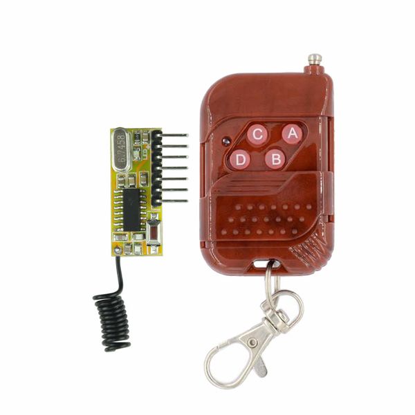 Envío gratuito DC5V 4CH ASK Transmisor de RF superheterodino + Mini módulo receptor 315 mhz 433,92 mhz con código de aprendizaje