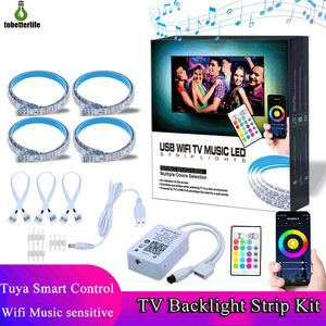 DC5V USB-kabel LED Strip Light Music WiFi App SMD 5050 TV Achtergrondverlichting Kit Desktop Achtergrondlamp voor TV Computer Display-scherm