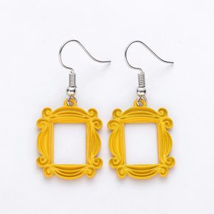 DCARZZ amis émission de télévision boucles d'oreilles judas cadre jaune boucle d'oreille fête bijoux à la mode meilleur ami cadeau boucle d'oreille femmes accessoires