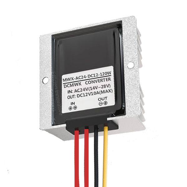 Convertidores de voltaje reductor DCMWX® AC24V a DC12V reductores inversores de corriente para automóviles Entrada AC14V-28V Salida DC12V 1A3A5A8A10A impermeable a prueba de golpes