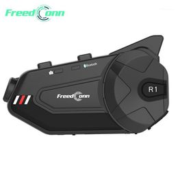 Dconn moto groupe interphone étanche HD lentille 1080P vidéo 6 coureurs Bluetooth FM Wifi casque casque R1 Plus Recorder1277G