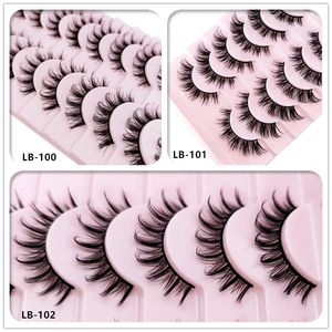 10 paires de faux cils DD curl cils complets et doux en faux vison Extensions de cils naturels sans cruauté