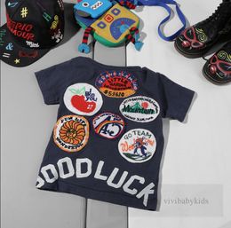 DD stijl kinderen regenboog Ballon borduurwerk T-shirt designer kinderen brief gedrukt korte mouw Tees 2024 zomer kinderen katoen casual kleding Z7420