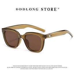 Dddlong retro mode vierkante zonnebril dames mannen zonnebril klassieke vintage uv400 outdoor tinten d325 240409