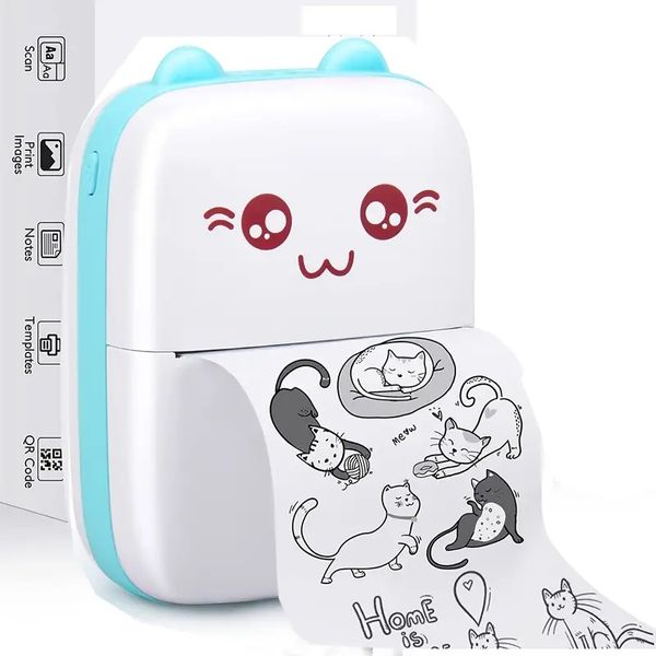 Mini imprimante de poche DDEMSMOE : impression intelligente portable, sans fil et sans encre pour smartphones Android IOS – Cadeau parfait pour les enfants.