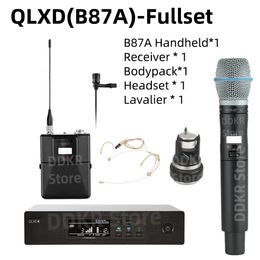 DDKR QLXD4B87 Fullset UHF véritable diversité système de Microphone sans fil karaoké scène Performances micro Professionnel 231228