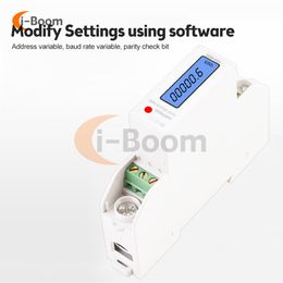 DDM18SD Single Phase Digital Energy Meter Modbus-RTU Protocol Din Rail LCD-achtergrondverlichting KWH stroom spanningsfactor meter