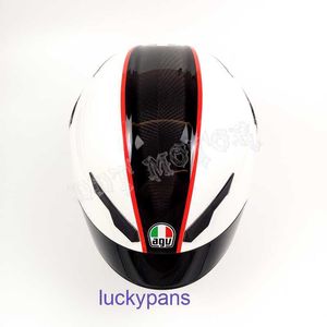 DDT – casque de course de moto en Fiber de carbone AGV Pista GPRR, blanc uni, noir brillant, OES5 C2IK