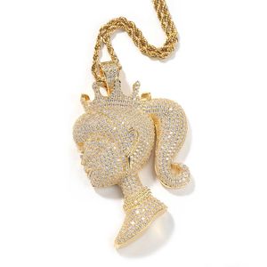 De chic Delalicate Fancy Iced Out Fashionable Brass Barbie Princess Full Full Sparkling Zircon Pendant Collier