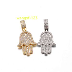 De Fine Mossanite Sieraden 925 Sterling Zilver VVS Moissanite Diamant Geboortesteen Iced Out Hand van Fatima Hanger Ketting