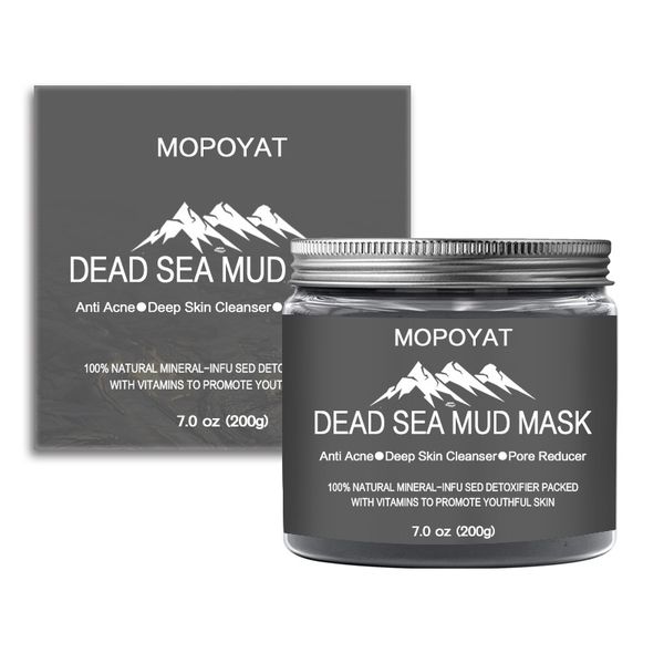 Masque de boue de la mer Morte pour le visage et le corps, soins pour la peau du visage, masques purifiants pour l'acné, les points noirs et les peaux grasses