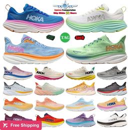 Deal Hoka One Bondi 8 2024 Running Hokas Shoes Shoes Womens Platform Sneakers Clifton 9 Men Blakc White Harbor Mens Women Trainers Outdoors Runnners 36-45