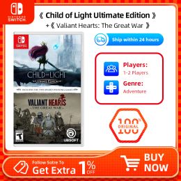 Deals Child of Light + Valiant Hearts: The Great War Nintendo Switch Game Cartridge Physical Card voor Nintendo Switch OLED Lite