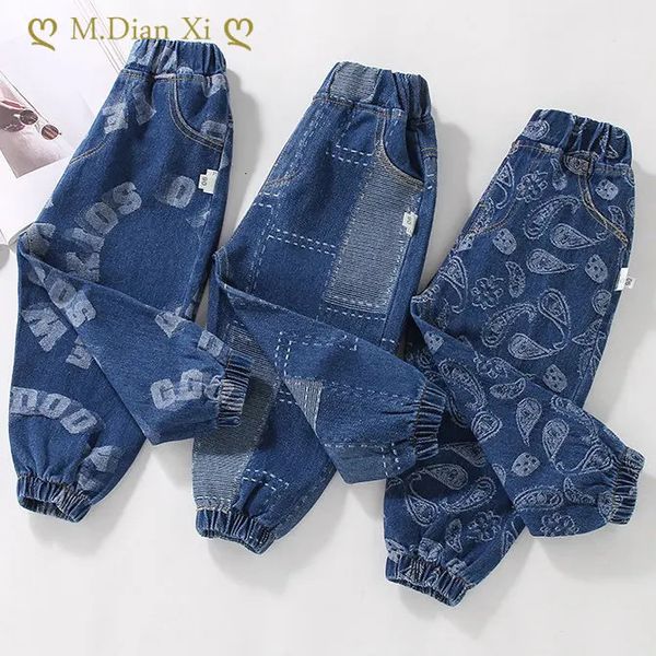 Ofertas Jeans para niñas adolescentes Niños 36 años Pantalones casuales con estampado de pintura de graffiti de alta calidad con pantalones de dibujos animados de arco iris 240227