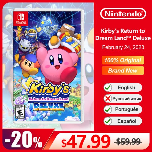 Offres Kirby's Return to Dream Land Deluxe Nintendo Switch Game Physical Card Transfactions 100% Genres d'action originaux pour Switch Game Console