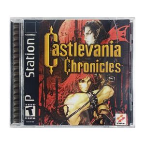 Draagt PS1 Castlevania Chronicles met handmatig kopie Disc -spel Zwart bottom ontgrendeling Console Station 1 Retro optisch stuurprogramma -videogame onderdeel