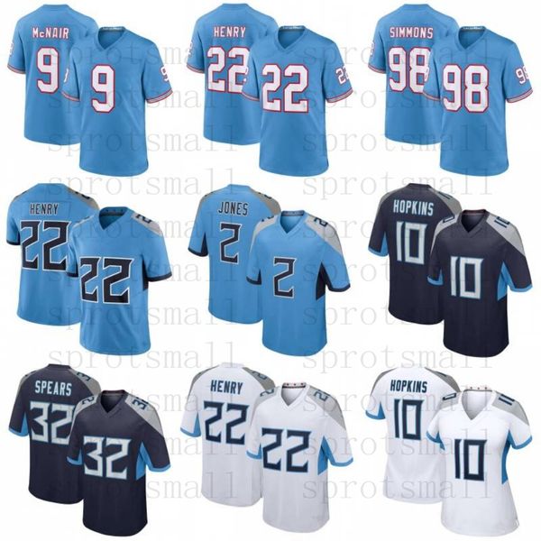 DeAndre Hopkins Maillot de football pour jeunes Derrick Henry Will Levis Jeffery Simmons Treylon Burks Ryan Tannehill Steve McNair Byard Eddie George Colton Dowell Spears