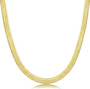 DEARMAY 14K gouden kettingen voor vrouwen Sierlijke gouden visgraat choker ketting voor vrouwen Dunne gelaagde dikke slangenketting kettingen Sieraden voor tienermeisjes Geschenken