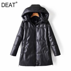 [DEAT] coupe ample en cuir bref chaud laine manteau Parkas nouveau à capuche à manches longues femmes mode marée automne hiver 13U081 201110