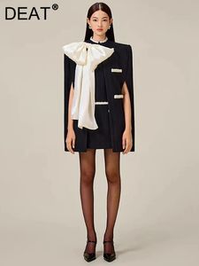 Deat dames mode contrast kleur verborgen mantel manteljas slanke mouwloze mini vestjurken voor 2024 winter 13db4292 240426