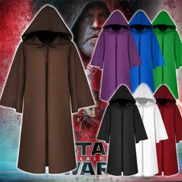 Mort Cos Cape Européenne Médiévale Cape Adulte Enfant Jedi Chevalier Cape Gravekeeper Casquette Solide Moine Acolyte Robe Y09032055