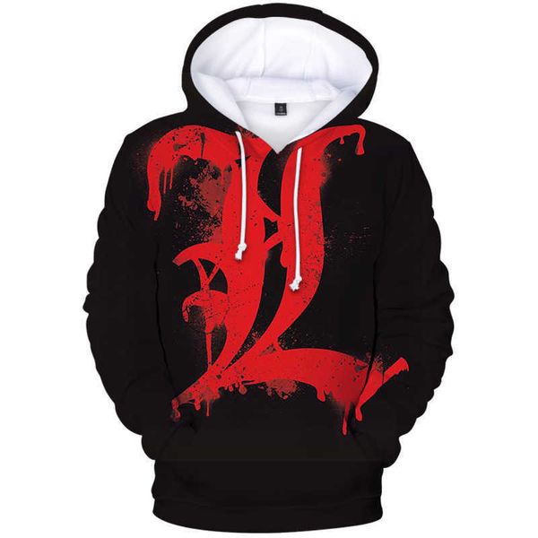 Death Note 3d a todo color con capucha camiseta para hombre