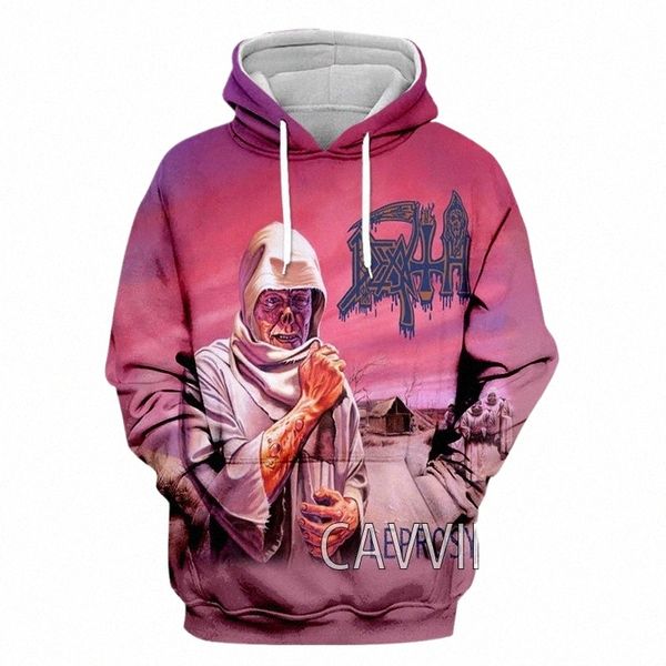 Death Rock Band 3D imprimé Fi Sweats à capuche Harajuku Sweats à capuche Tops Vêtements pour femmes / hommes M9yz #