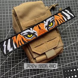 Death Stare Dark Forest Tiger broderie Patches Long Strip Natal Year Zodiac Amulet Tactical Emblem Badges for Clothing Decor