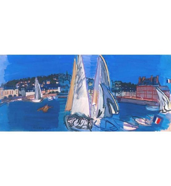 Deauville Secando las velas de Raoul Dufy Pintura al óleo Paisajes modernos Arte Alta calidad Pintado a mano2615728