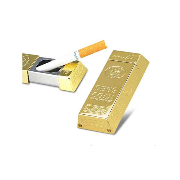 Debang en gros en gros forme de barre d'or de la voiture portable en alliage en alliage zinc en métal mini-cendrier pour le tabac