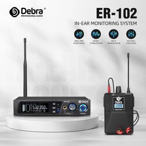Debra In-Ear Monitoring System UHF Wireless Stage Monitor ER102 80m Stabiele effectieve afstand Bluetooth 5.0 voor RecordingBand 240411